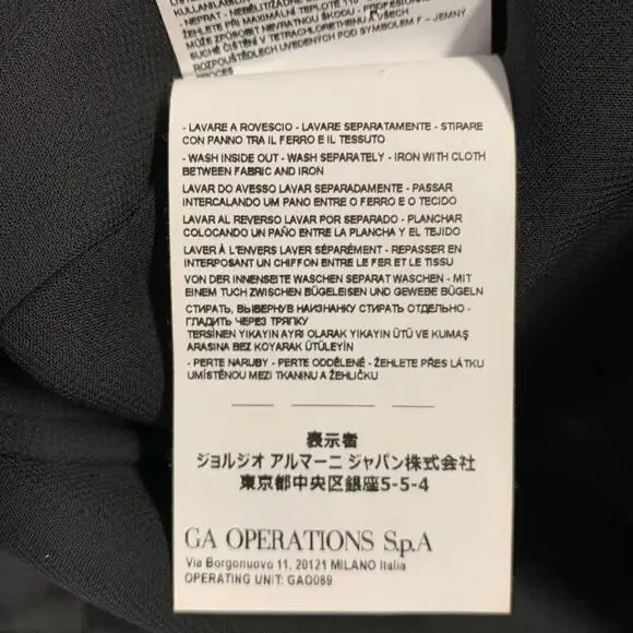 EMPORIO ARMANI Size 2 Black Polyester Viscose Dots Maxi Skirt - Picture 7 of 7